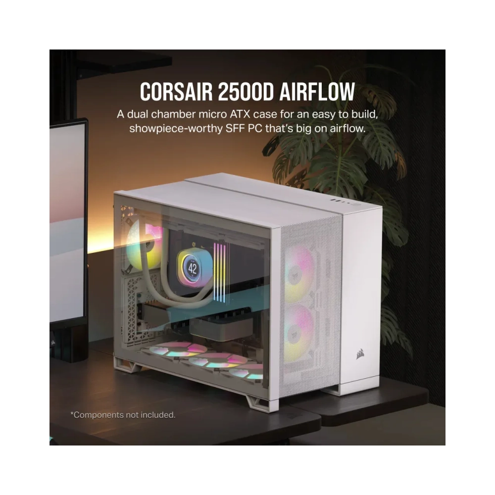 corsair 2500d airflow midi tower pc white atx 18 cm 40 cm