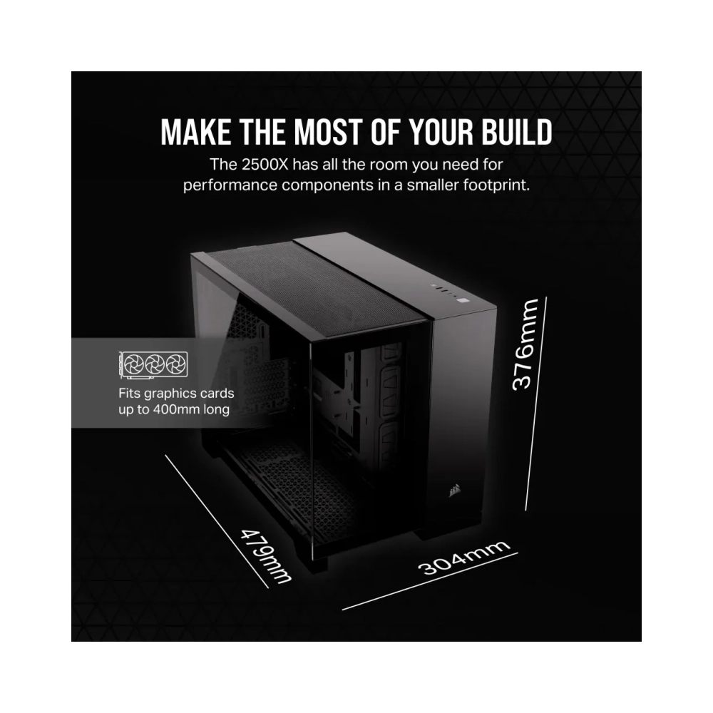 corsair 2500x midi tower pc black atx 18 cm 40 cm