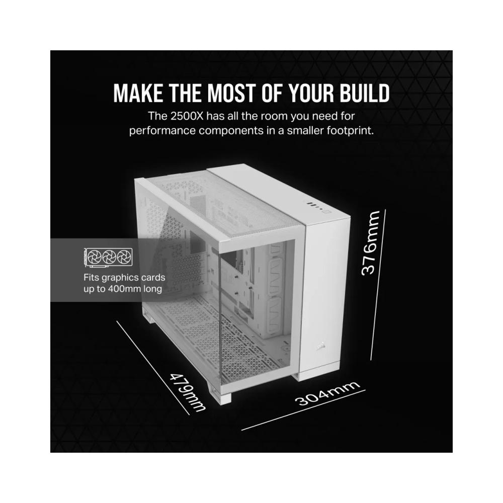 corsair 2500x midi tower pc white atx 18 cm 40 cm