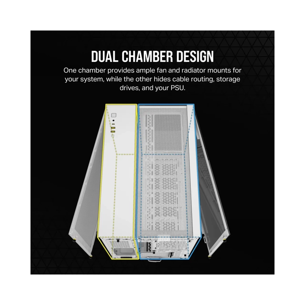 corsair 2500x midi tower pc white atx 18 cm 40 cm