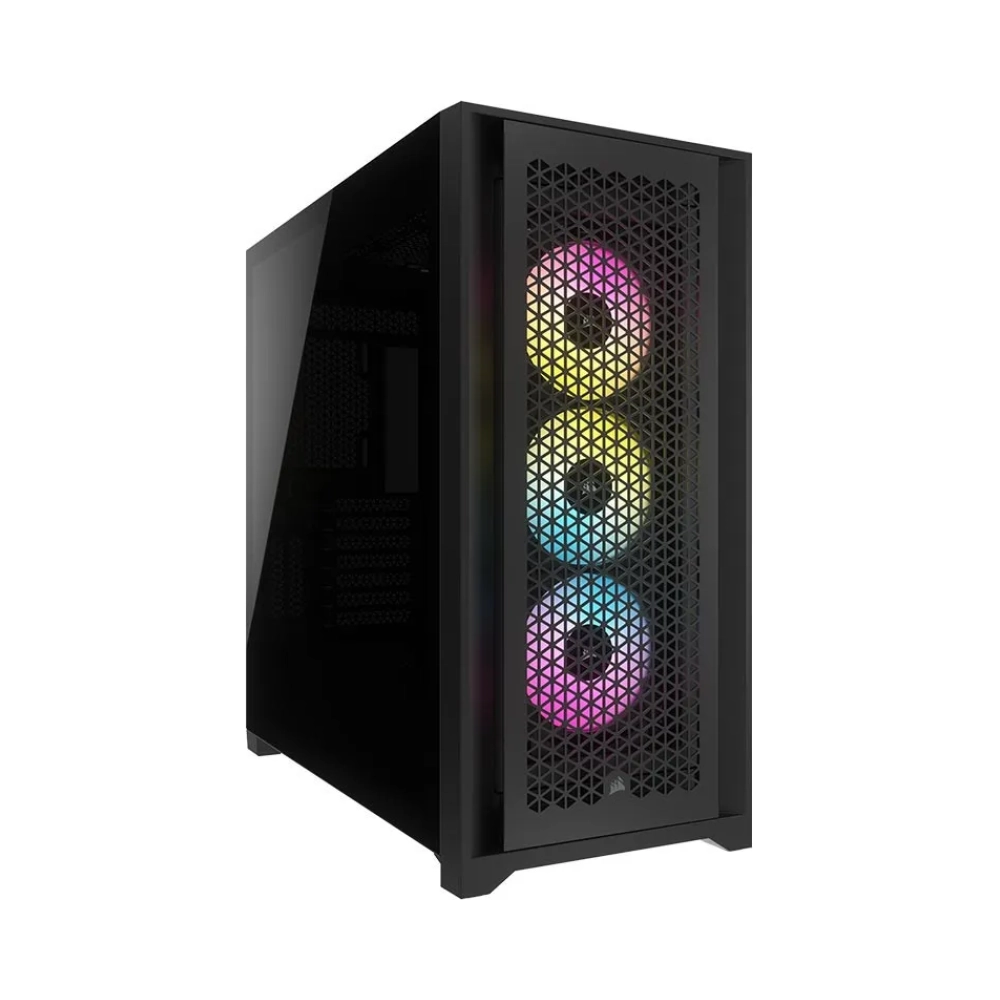corsair 5000d rgb midi tower pc black atx plastic steel tempered glass 17 cm