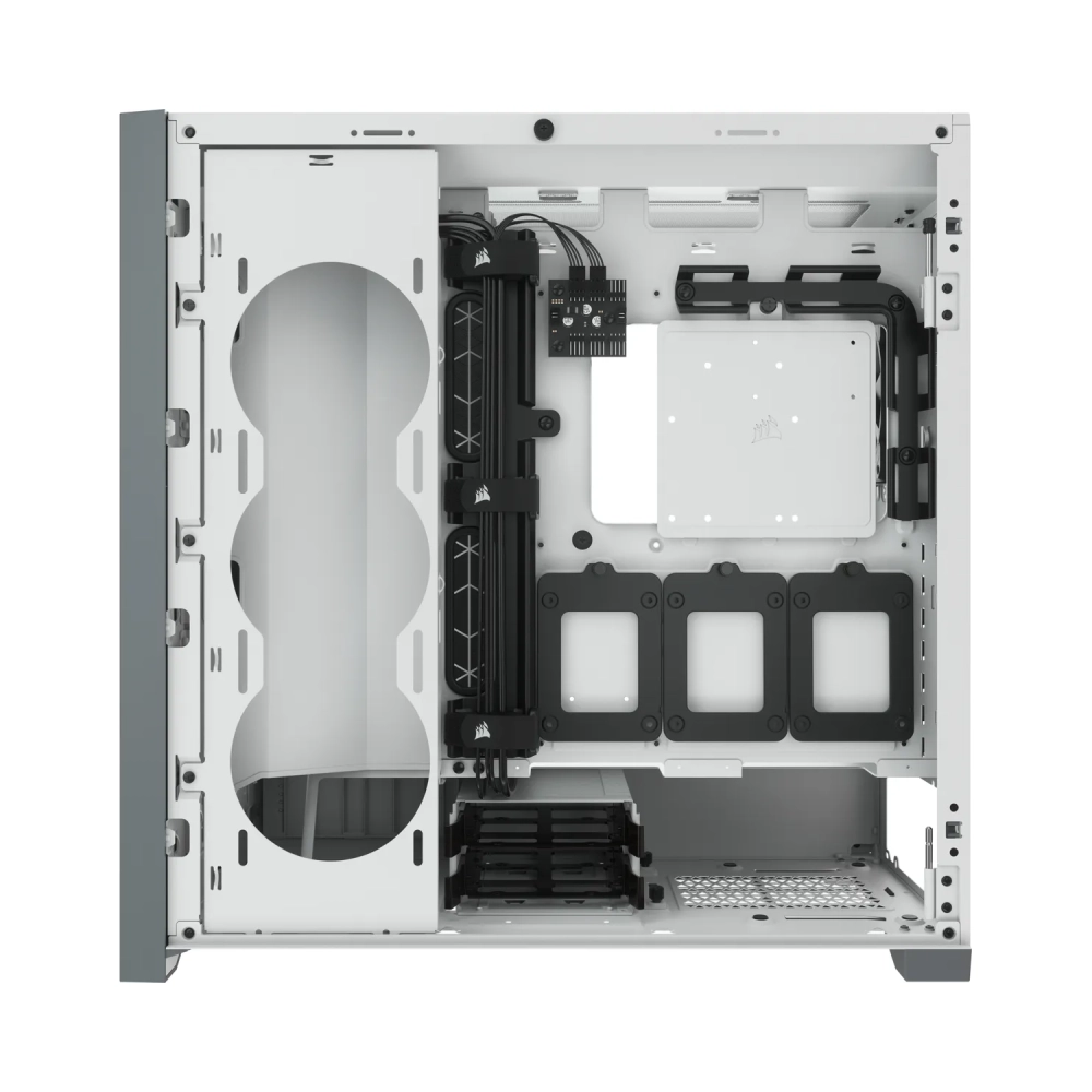 corsair 5000d rgb midi tower pc white atx plastic steel tempered glass 17 cm