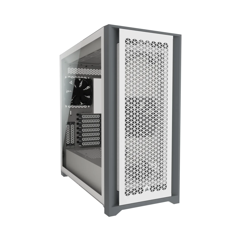 corsair 5000d rgb midi tower pc white atx plastic steel tempered glass 17 cm