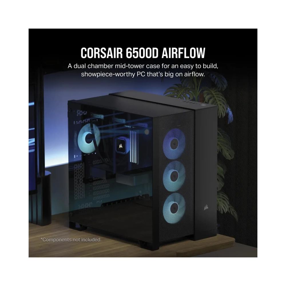 corsair 6500d airflow midi tower pc black atx 19 cm 40 cm