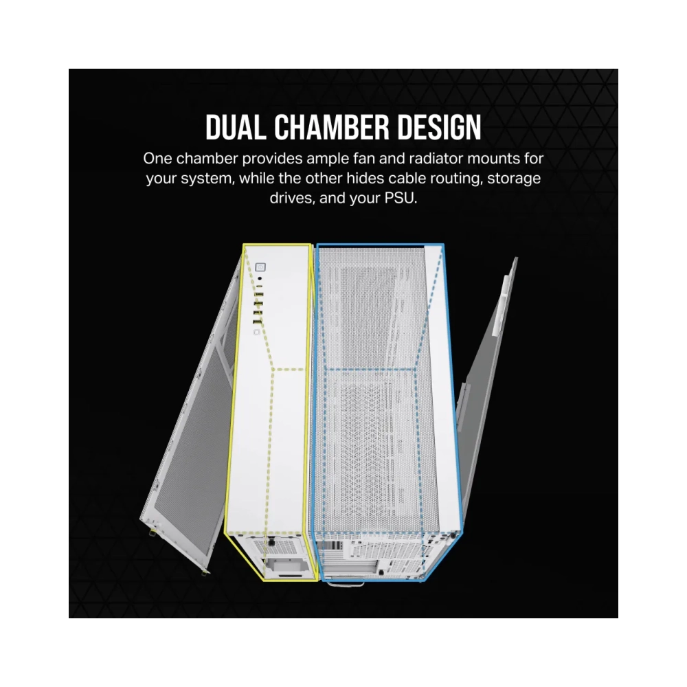 corsair 6500d airflow midi tower pc white atx 19 cm 40 cm