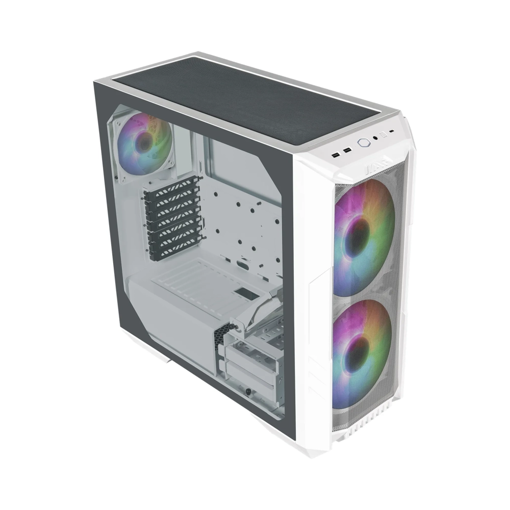 cooler master haf 500 midi tower pc white atx micro atx ssi ceb itx eatx mesh tempered glass plastic steel multi