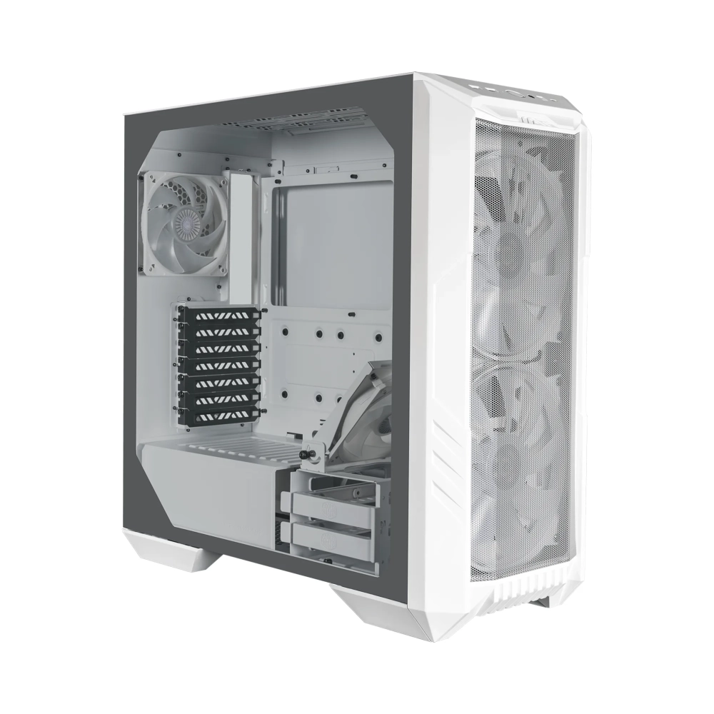 cooler master haf 500 midi tower pc white atx micro atx ssi ceb itx eatx mesh tempered glass plastic steel multi