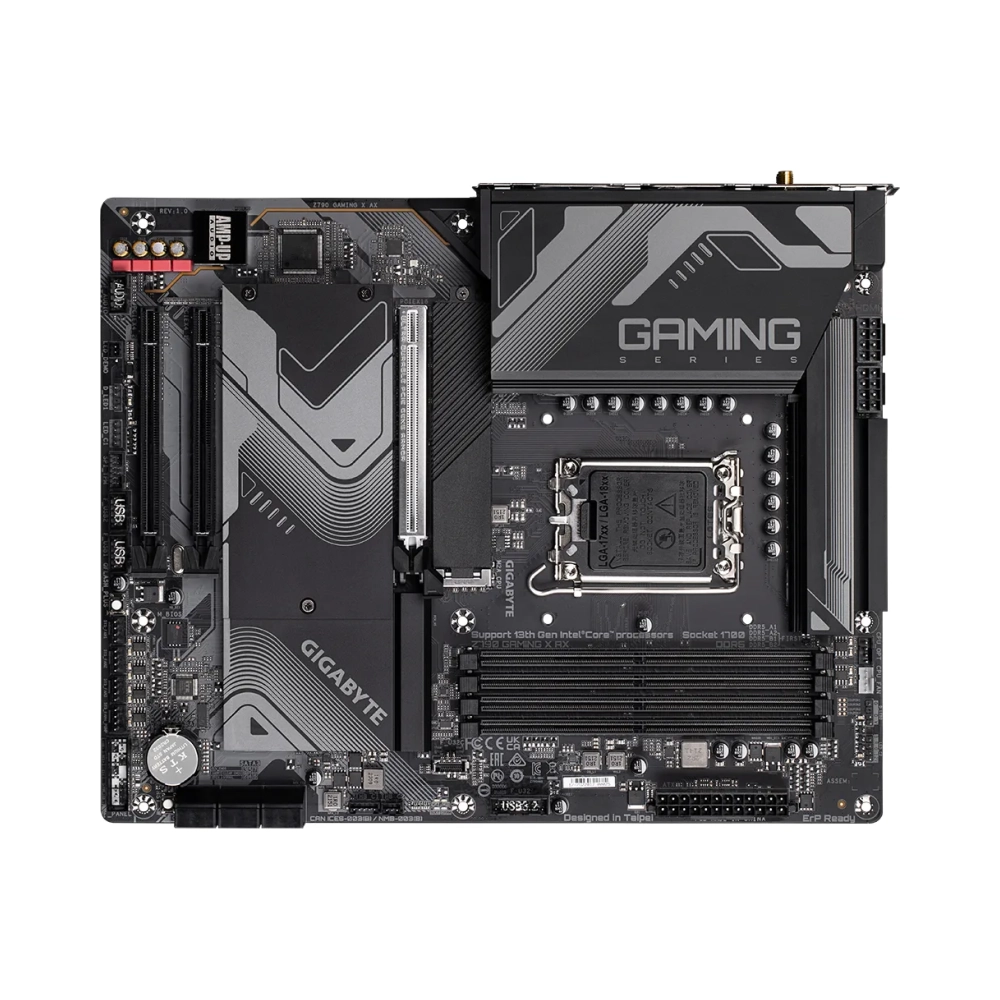 gigabyte z790 gaming x ax motherboard supports intel core 14th cpus 1612 phases digital vrm up to 7600mhz ddr5 4xpcie 40 m2 wi fi 6e 25gbe lan usb 32 gen 2 intel lga 1700 intel celeron intel core i3 intel core i5 intel core i7 intel core i9 lga 1700 192 gb ddr5 sdram