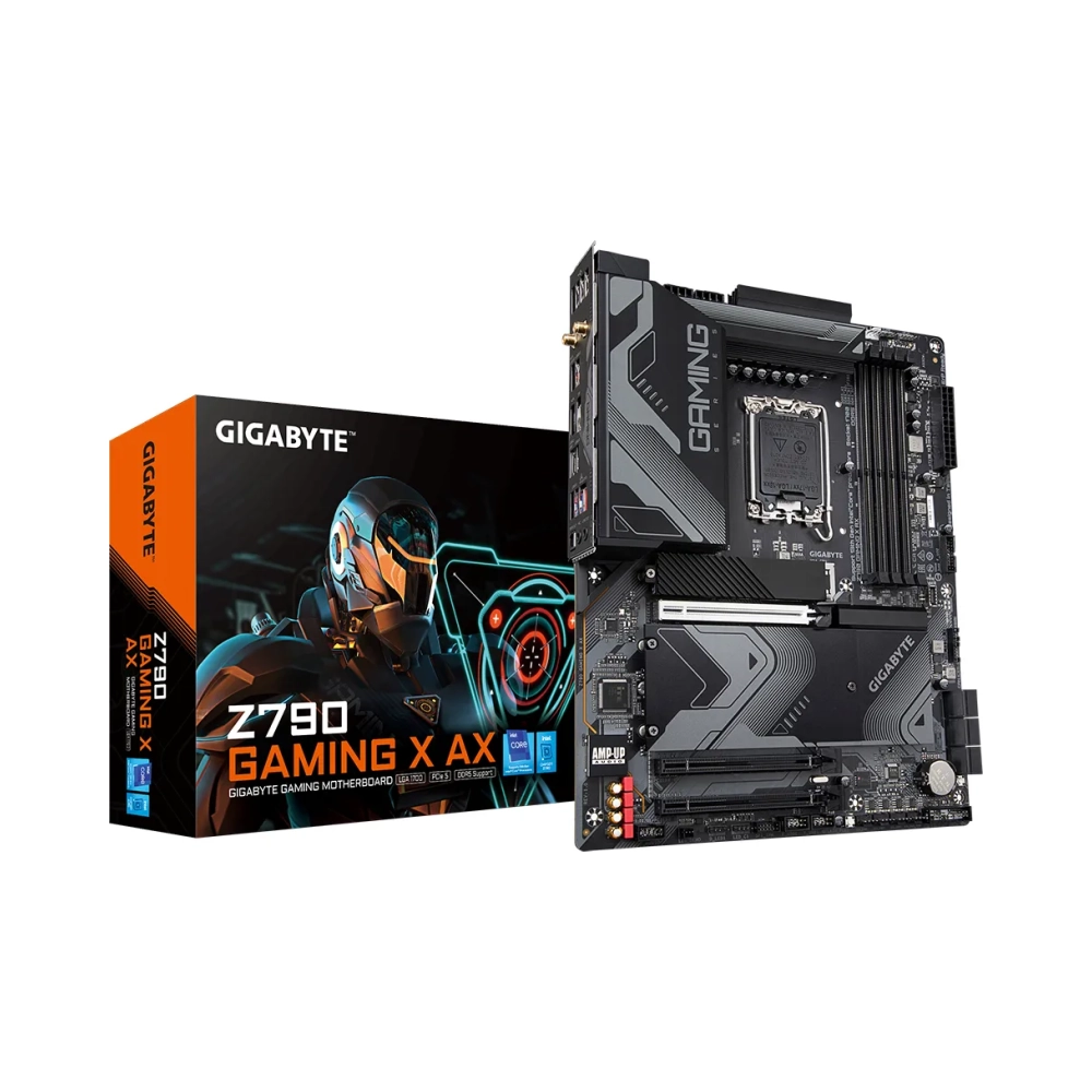 gigabyte z790 gaming x ax motherboard supports intel core 14th cpus 1612 phases digital vrm up to 7600mhz ddr5 4xpcie 40 m2 wi fi 6e 25gbe lan usb 32 gen 2 intel lga 1700 intel celeron intel core i3 intel core i5 intel core i7 intel core i9 lga 1700 192 gb ddr5 sdram