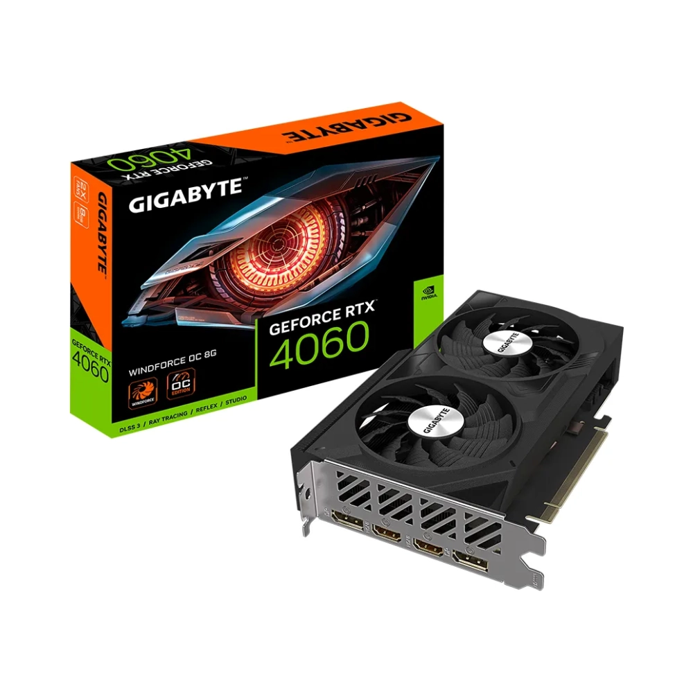 gigabyte geforce rtx 4060 windforce oc 8g geforce rtx 4060 8 gb gddr6 128 bit 7680 x 4320 pixels pci express 40
