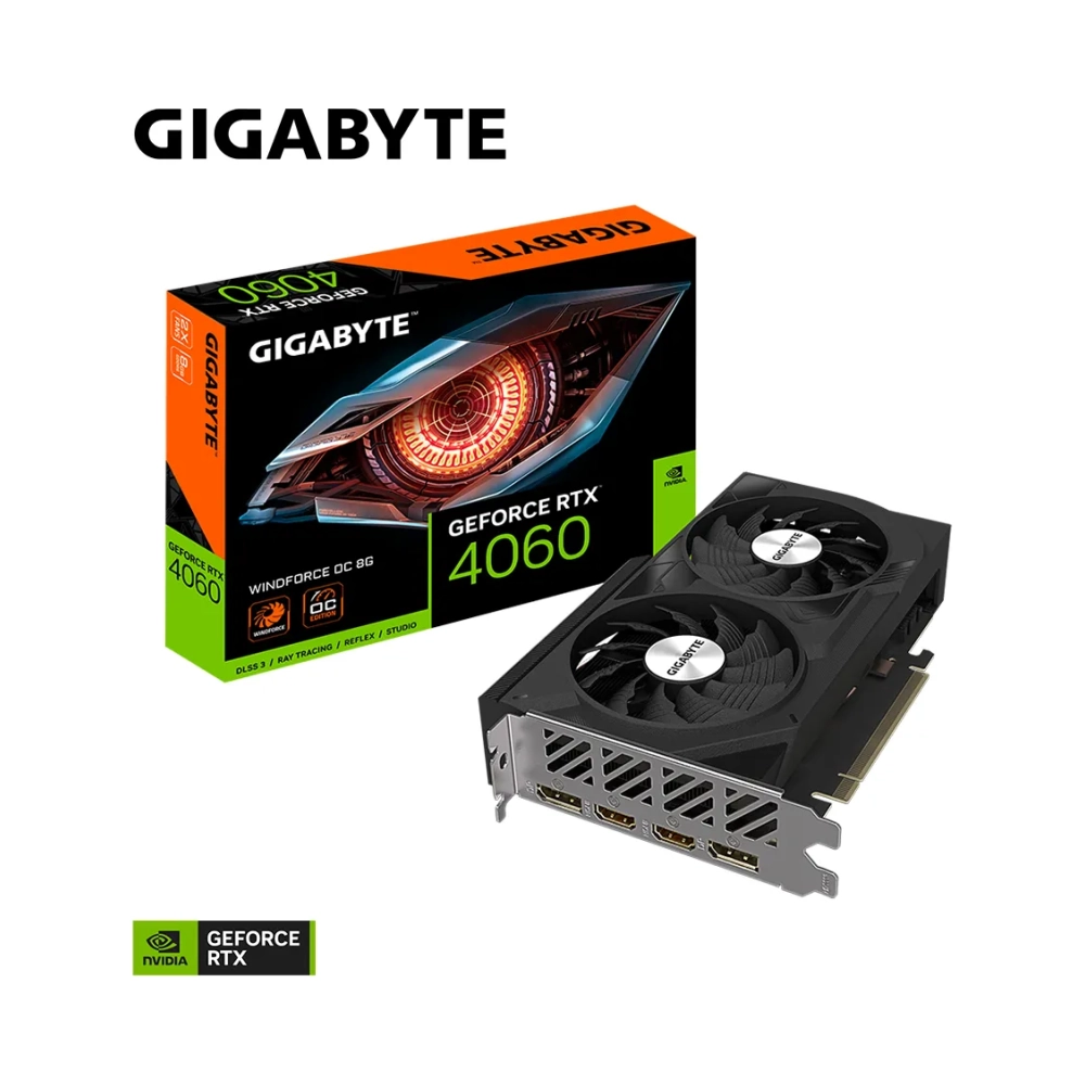 gigabyte geforce rtx 4060 windforce oc 8g geforce rtx 4060 8 gb gddr6 128 bit 7680 x 4320 pixels pci express 40