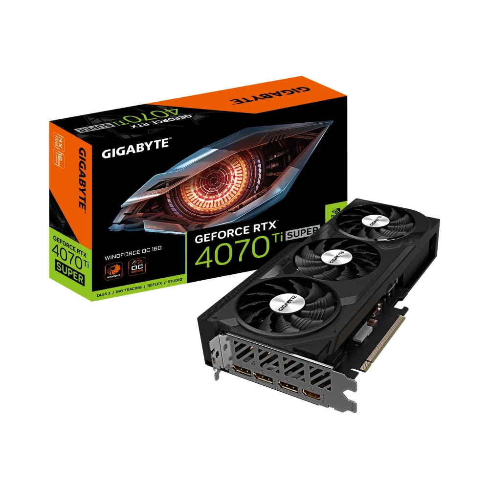 gigabyte geforce rtx 4070 ti super windforce oc 16g geforce rtx 4070 ti super 16 gb gddr6x 256 bit 7680 x 4320 pixels pci express 40