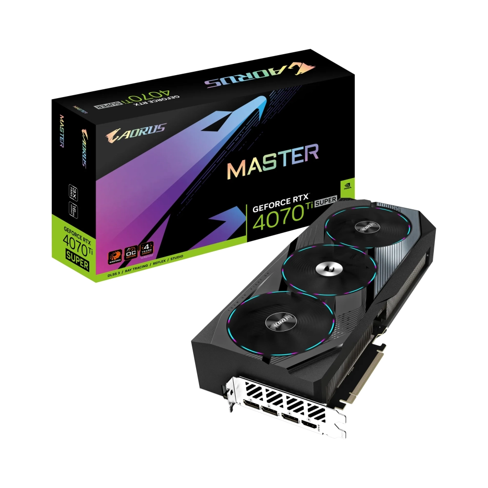 gigabyte aorus geforce rtx 4070 ti super master 16g geforce rtx 4070 ti super 16 gb gddr6x 256 bit 7680 x 4320 pixels pci express 40