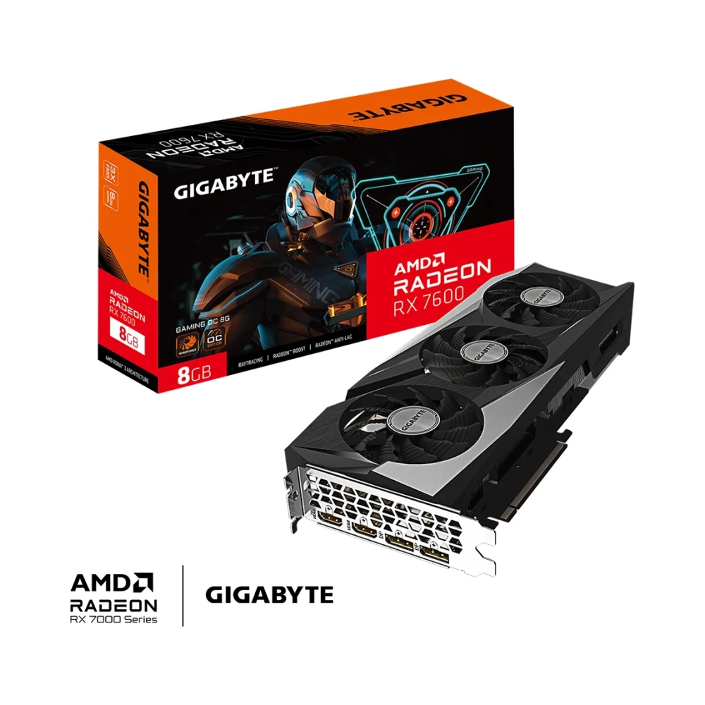 gigabyte radeon rx 7600 gaming oc 8g radeon rx 7600 8 gb gddr6 128 bit 7680 x 4320 pixels pci express 40