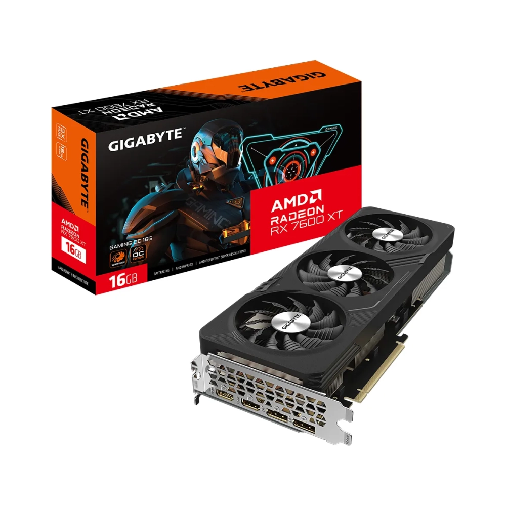 gigabyte gaming radeon rx 7600 xt oc radeon rx 7600 xt 16 gb gddr6 128 bit 7680 x 4320 pixels pci express 40