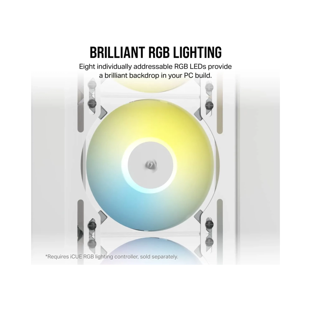 corsair icue af120 rgb elite 120 mm pwm fan white fan 12 cm 6557 cfm white