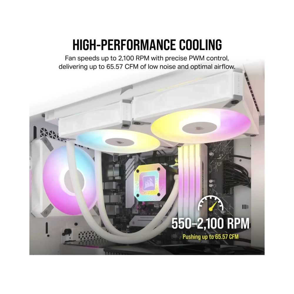 corsair icue af120 rgb elite 120 mm pwm fan white fan 12 cm 6557 cfm white