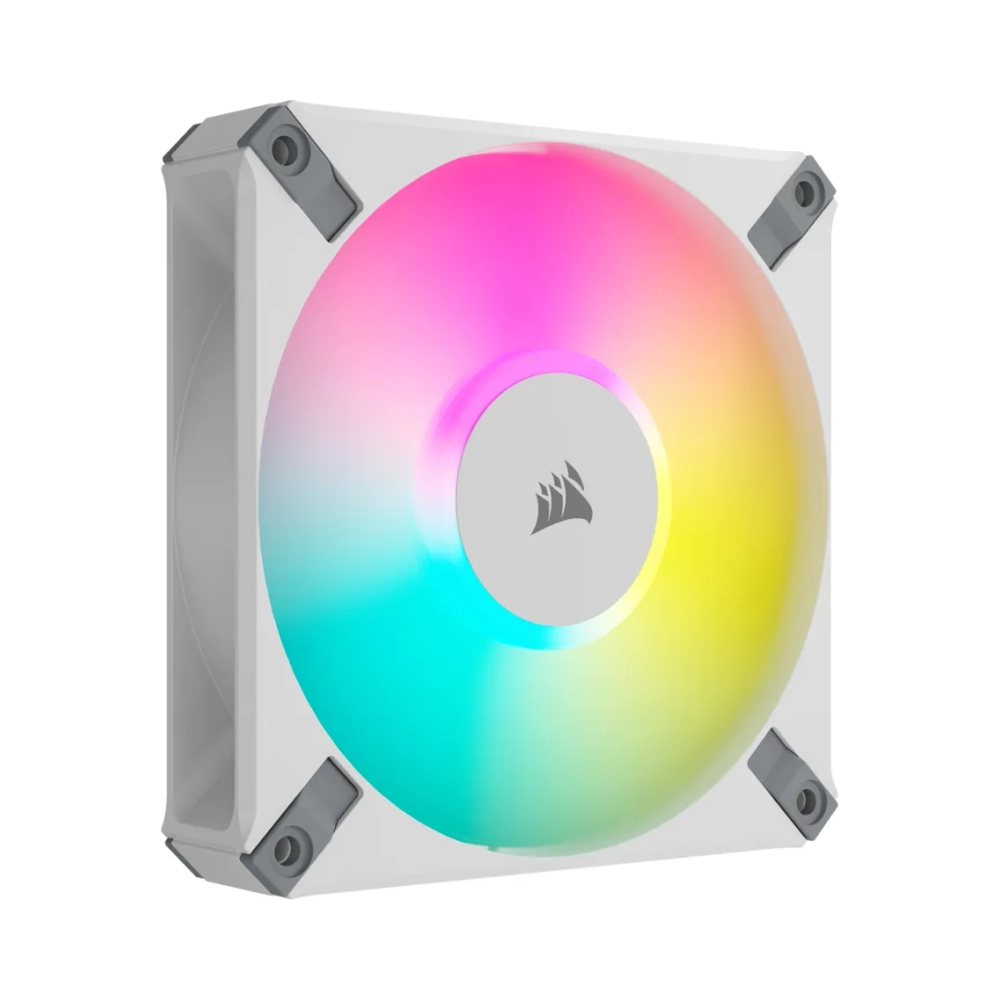 corsair icue af120 rgb elite 120 mm pwm fan white fan 12 cm 6557 cfm white