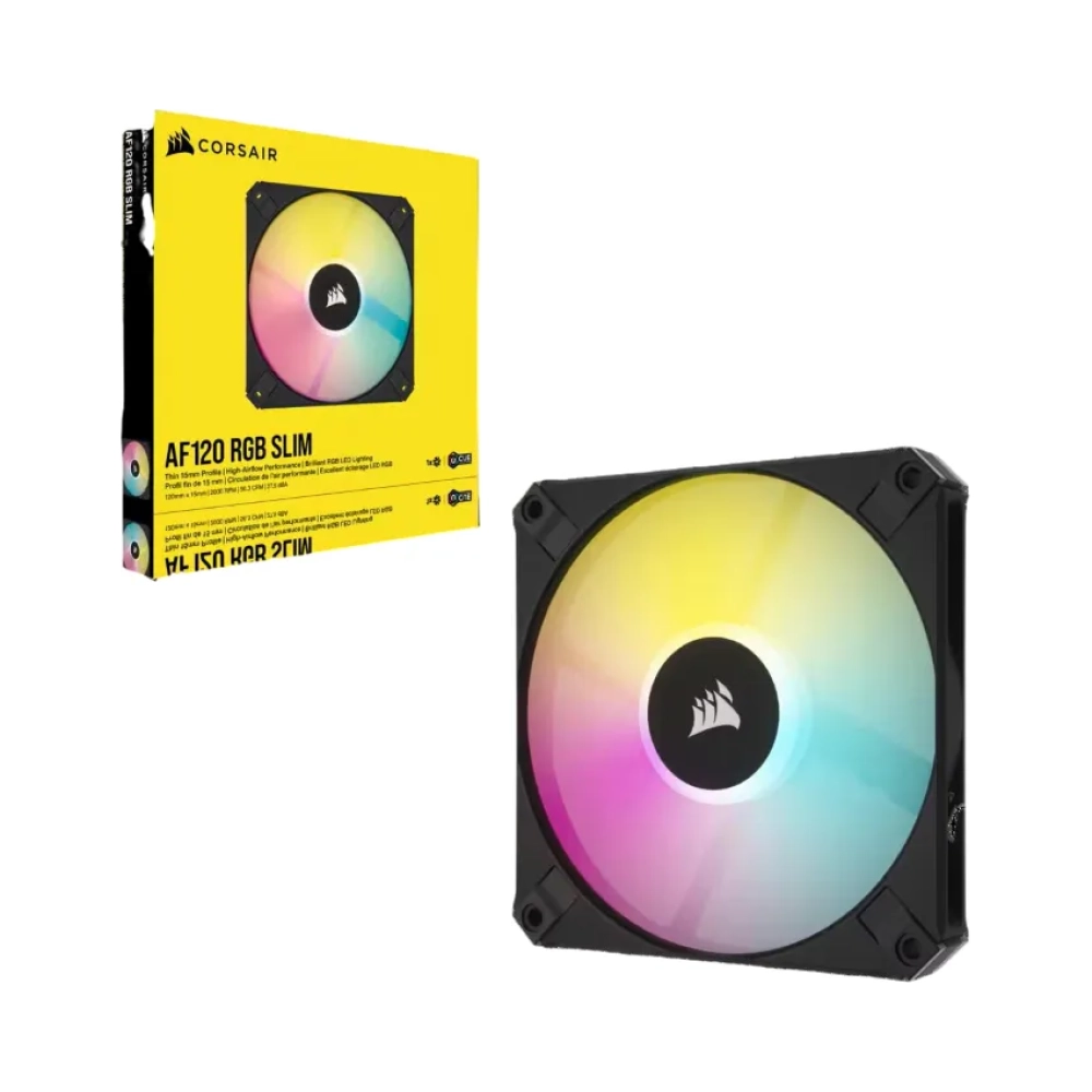 corsair icue af120 rgb slim 120mm pwm fluid dynamic bearing fan black