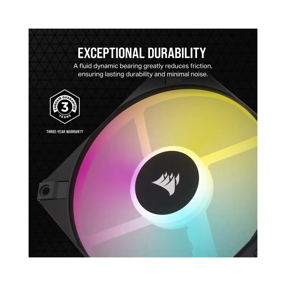 corsair icue af120 rgb slim 120mm pwm fluid dynamic bearing fan black