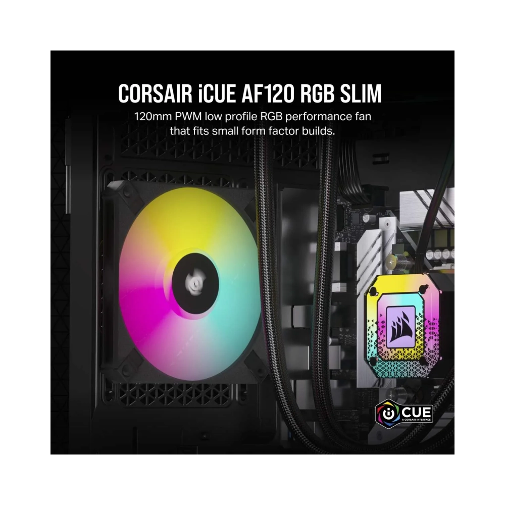 corsair icue af120 rgb slim 120mm pwm fluid dynamic bearing fan black