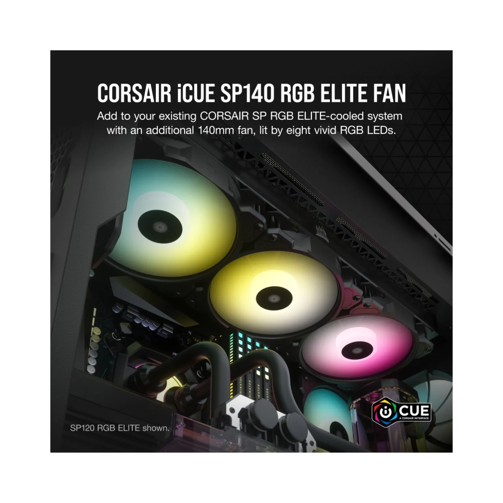 corsair sp140 rgb elite fan 14 cm 450 rpm 1200 rpm 18 db 681 cfm
