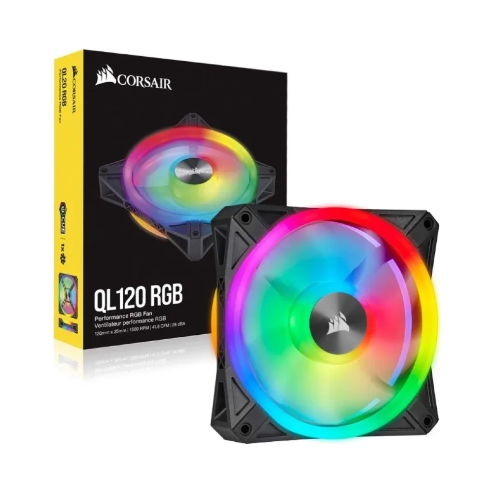 corsair co 9050097 ww fan 12 cm 1500 rpm 26 db 418 cfm black grey