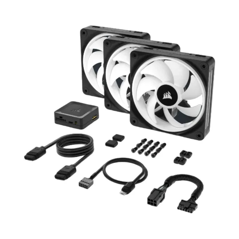corsair air co 9051002 ww fan 12 cm 480 rpm 2400 rpm 631 cfm black white