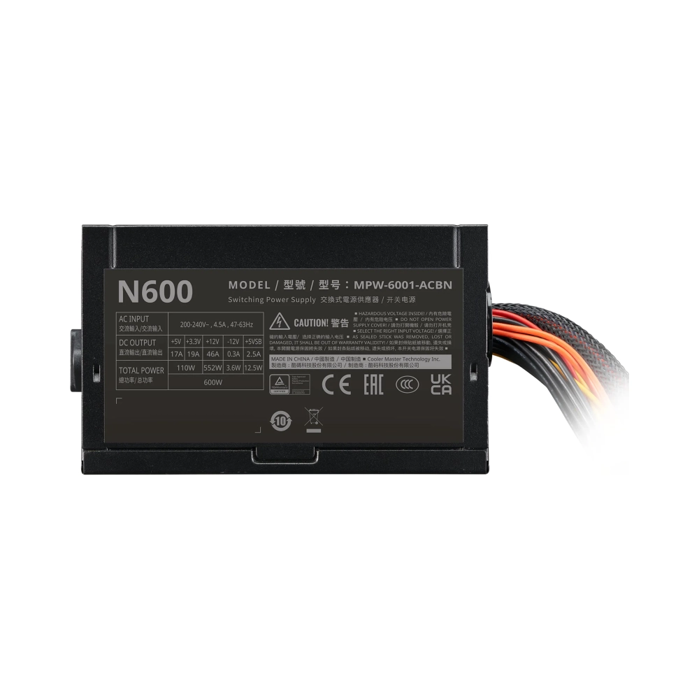 cooler master elite nex 230v 600 600 w 200 240 v 50 60 hz 45 a active 110 w
