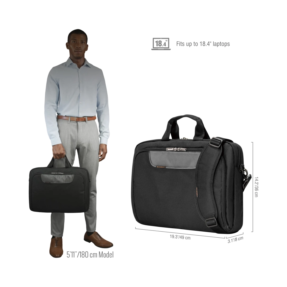 everki advance 184 briefcase 467 cm 184 950 g charcoal