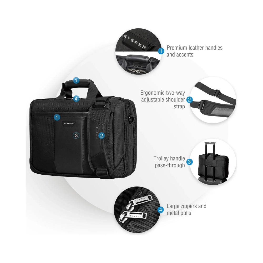 everki ekb427 briefcase 406 cm 16 shoulder strap 228 kg black