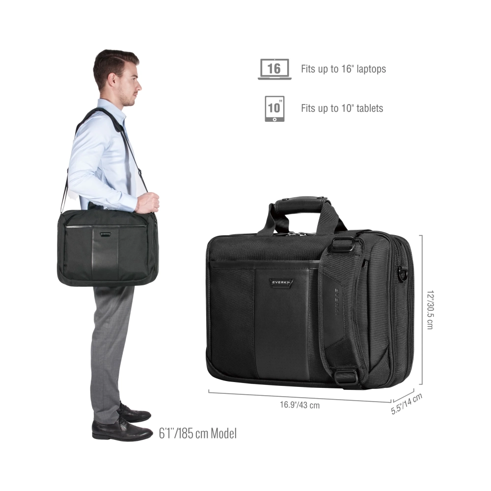 everki ekb427 briefcase 406 cm 16 shoulder strap 228 kg black