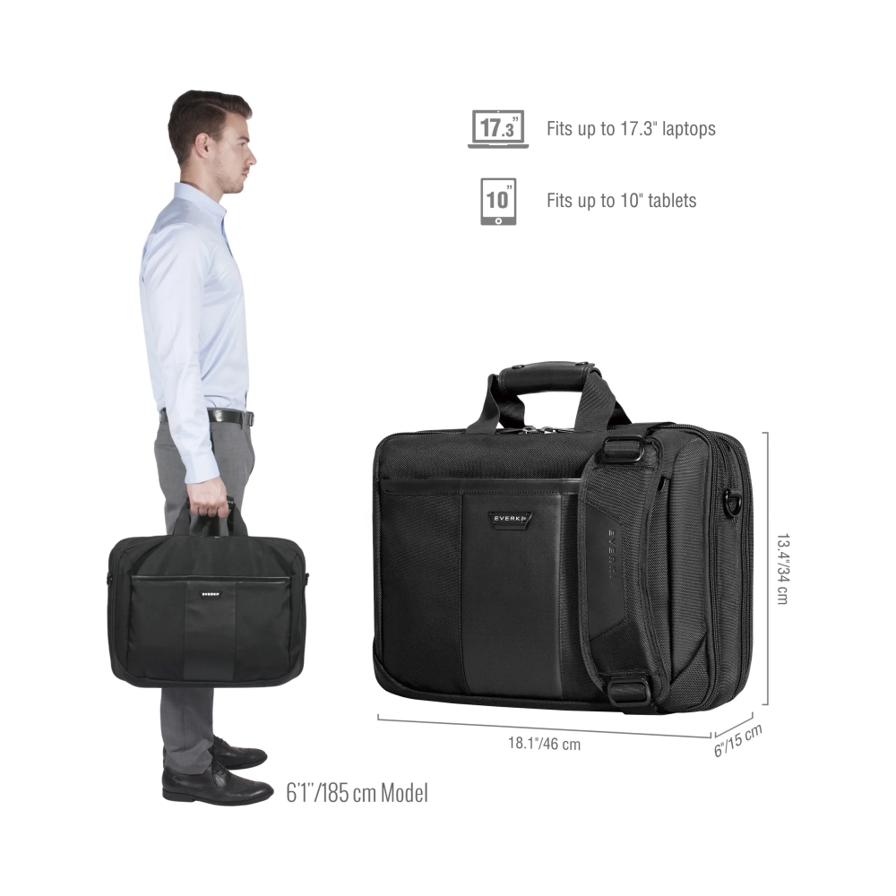 everki ekb427bk17 briefcase 439 cm 173 shoulder strap 248 kg black