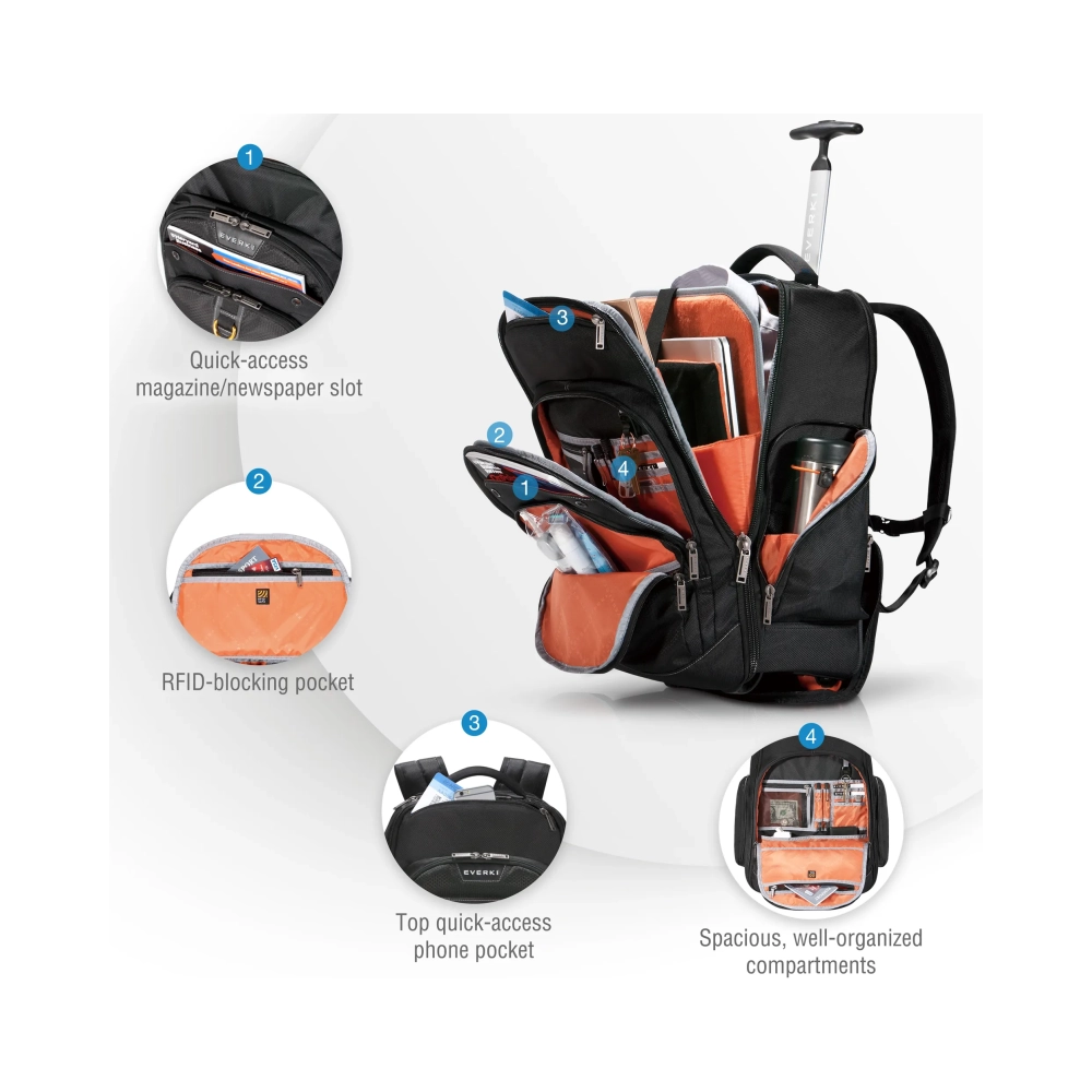 everki atlas 439 cm 173 notebook compartment blackorange