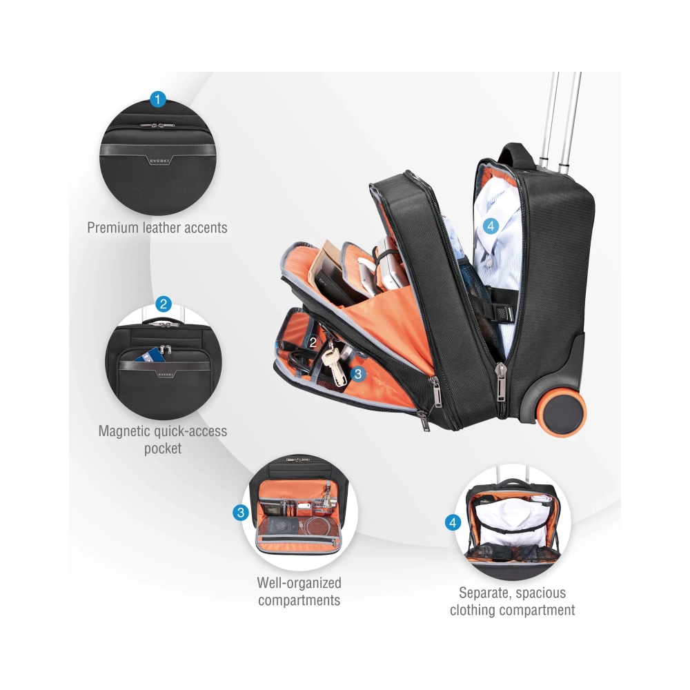 everki ekb440 trolley case 406 cm 16 287 kg blackorange