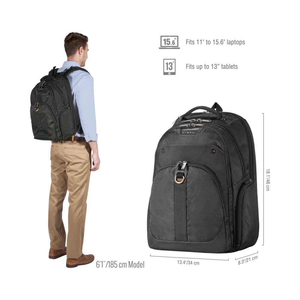 everki atlas 396 cm 156 notebook compartment black