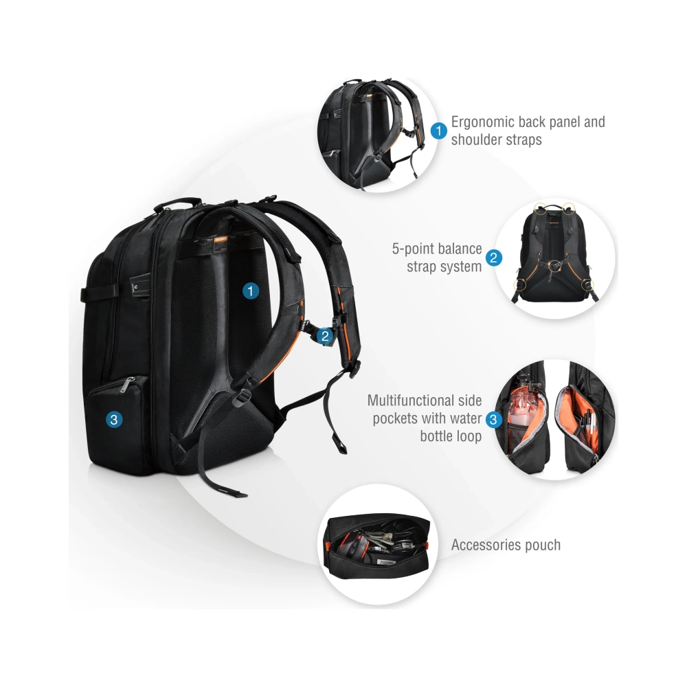 everki titan backpack case 467 cm 184 201 kg black