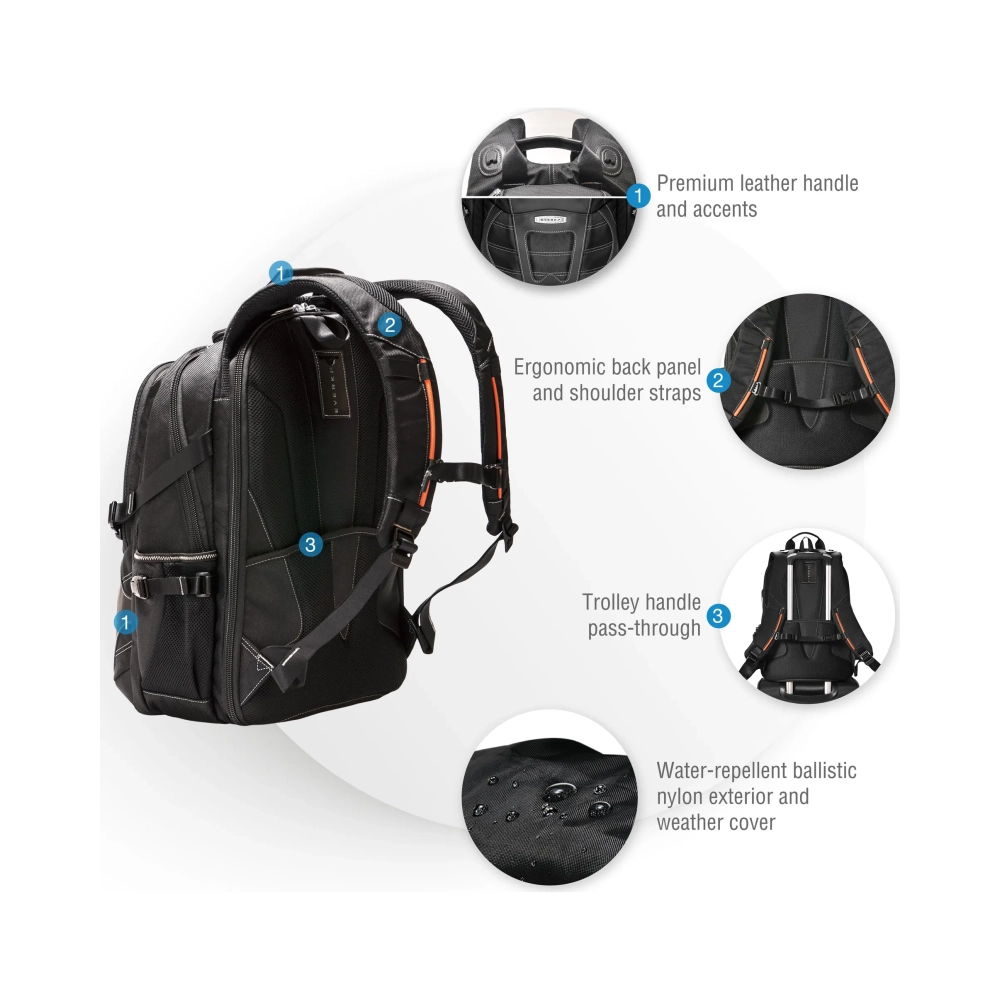 everki concept 2 backpack 439 cm 173 shoulder strap 198 kg blackorange