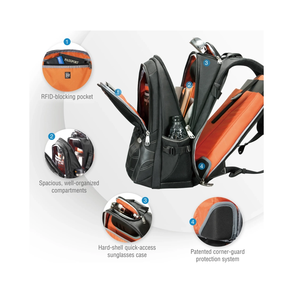 everki concept 2 backpack 439 cm 173 shoulder strap 198 kg blackorange