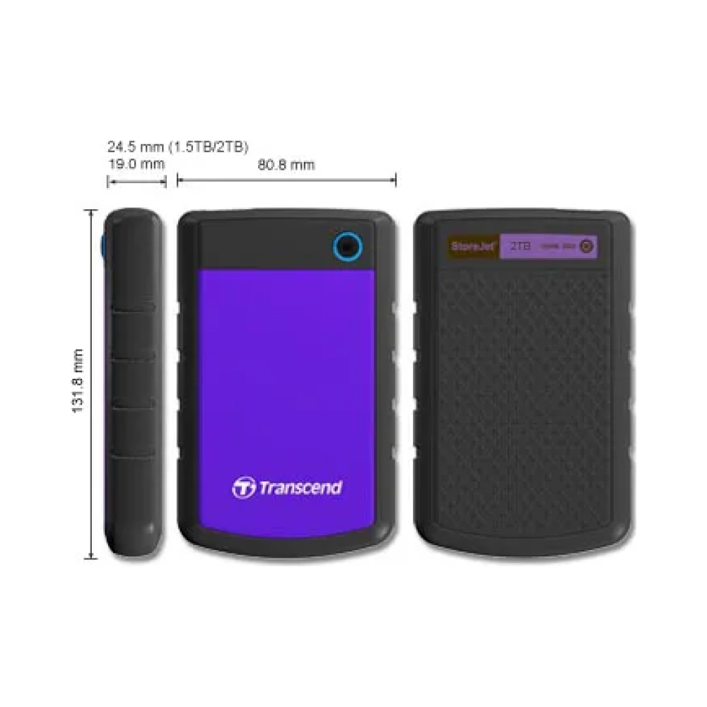transcend storejet 25h3p usb 30 2tb 2000 gb 25 32 gen 1 31 gen 1 blackviolet