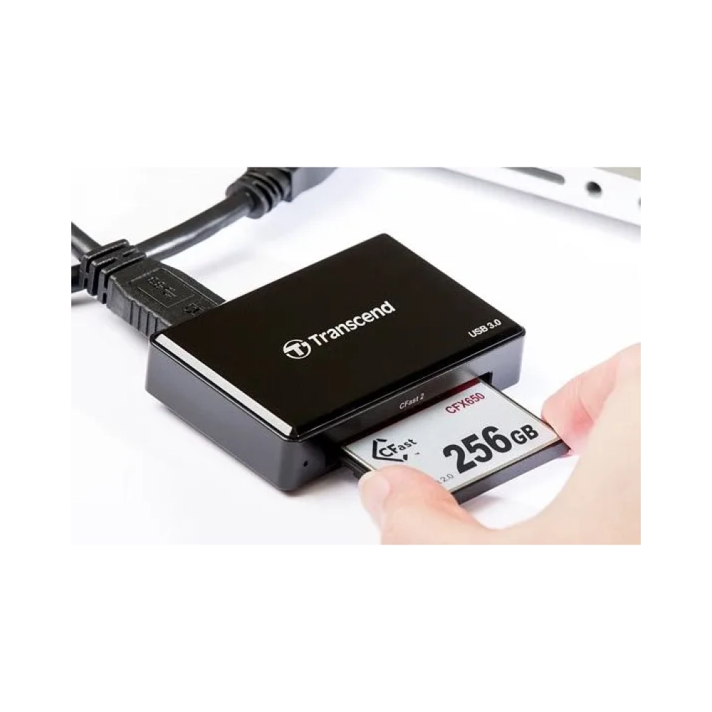 transcend cfast 20 usb30 cfcf type ii black 5000 mbits usb 30 5 v 676 mm