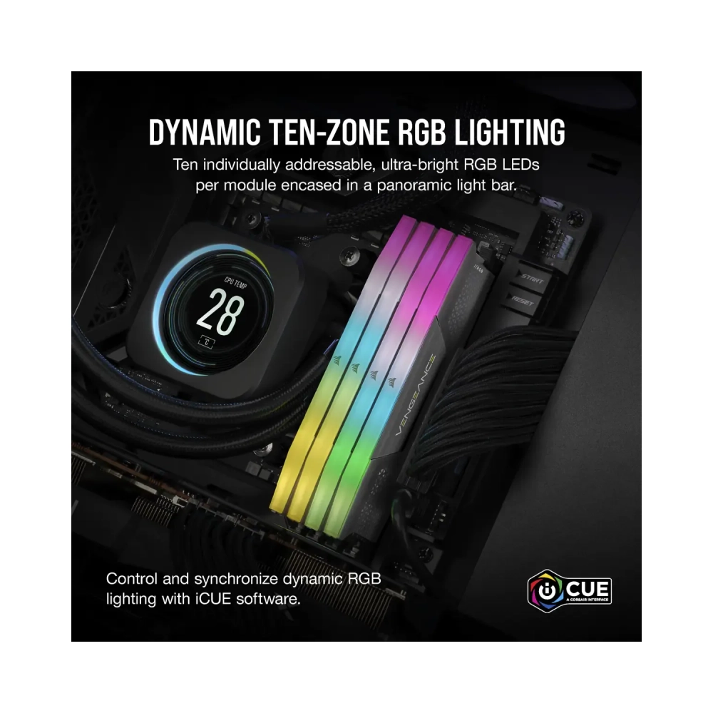corsair vengeance rgb cmh32gx5m2b5200z40k 32 gb 2 x 16 gb ddr5 5200 mhz 288 pin dimm