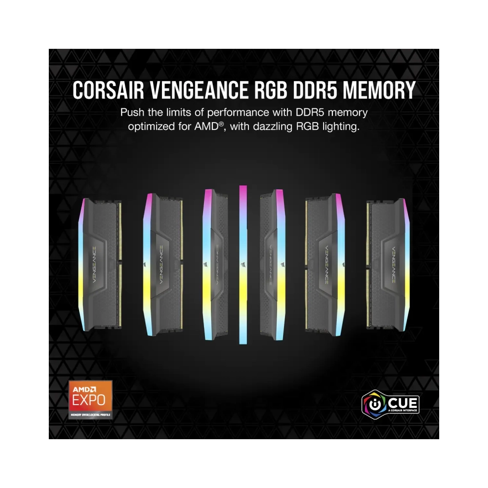 corsair vengeance rgb cmh32gx5m2b5200z40k 32 gb 2 x 16 gb ddr5 5200 mhz 288 pin dimm