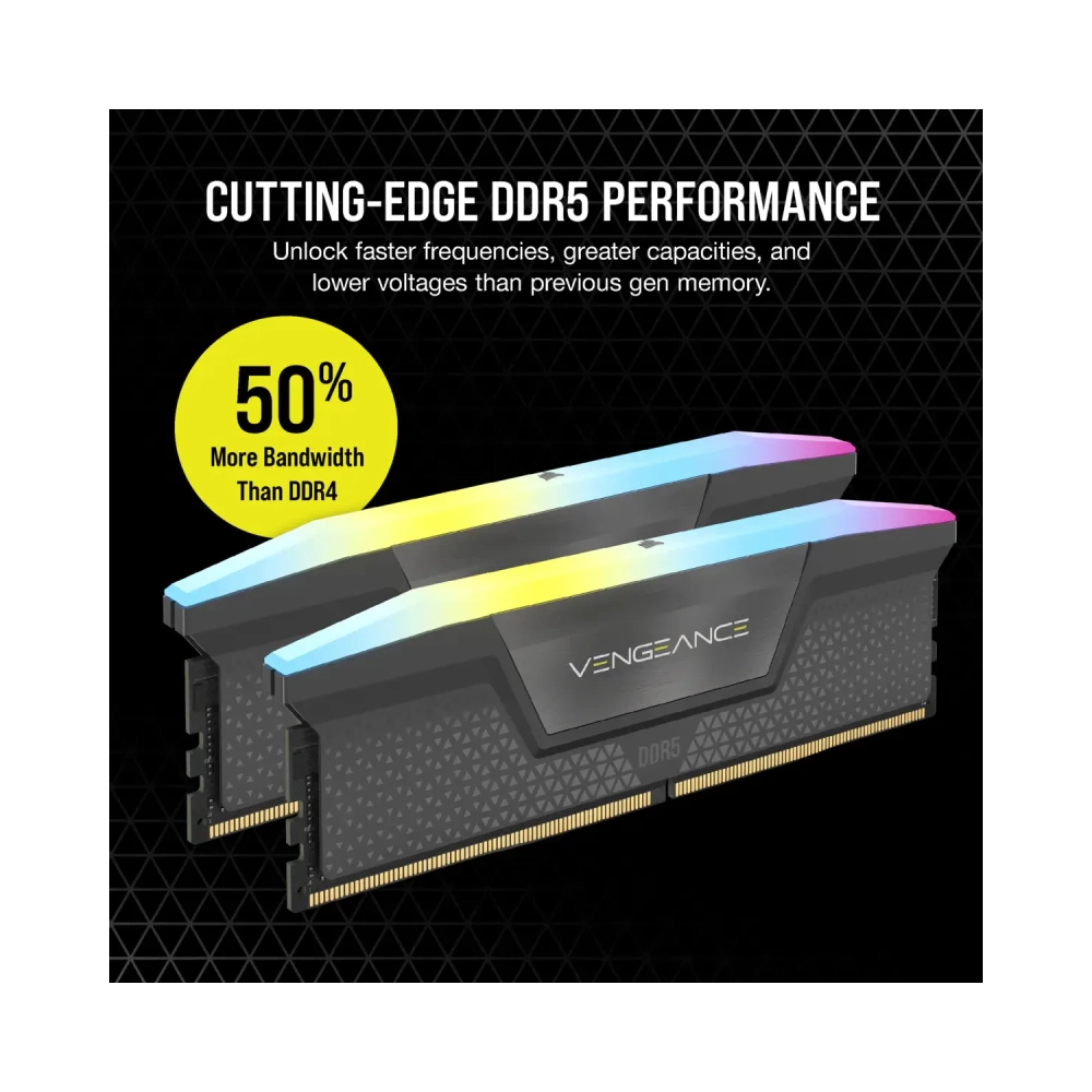 corsair vengeance rgb cmh32gx5m2b5200z40k 32 gb 2 x 16 gb ddr5 5200 mhz 288 pin dimm