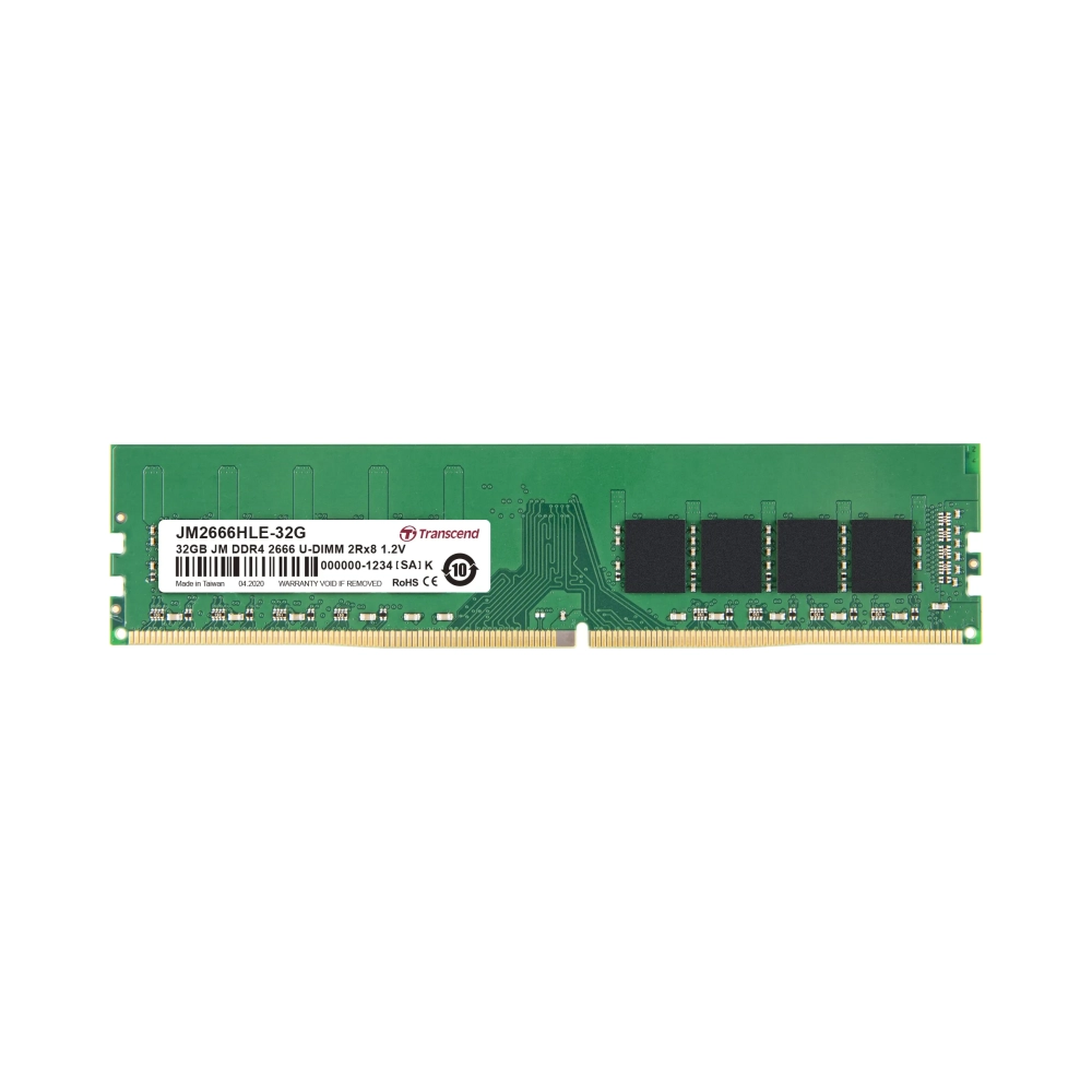 transcend jetram ddr4 2666 u dimm 32gb 32 gb 2 x 8 gb ddr4 2666 mhz 288 pin dimm