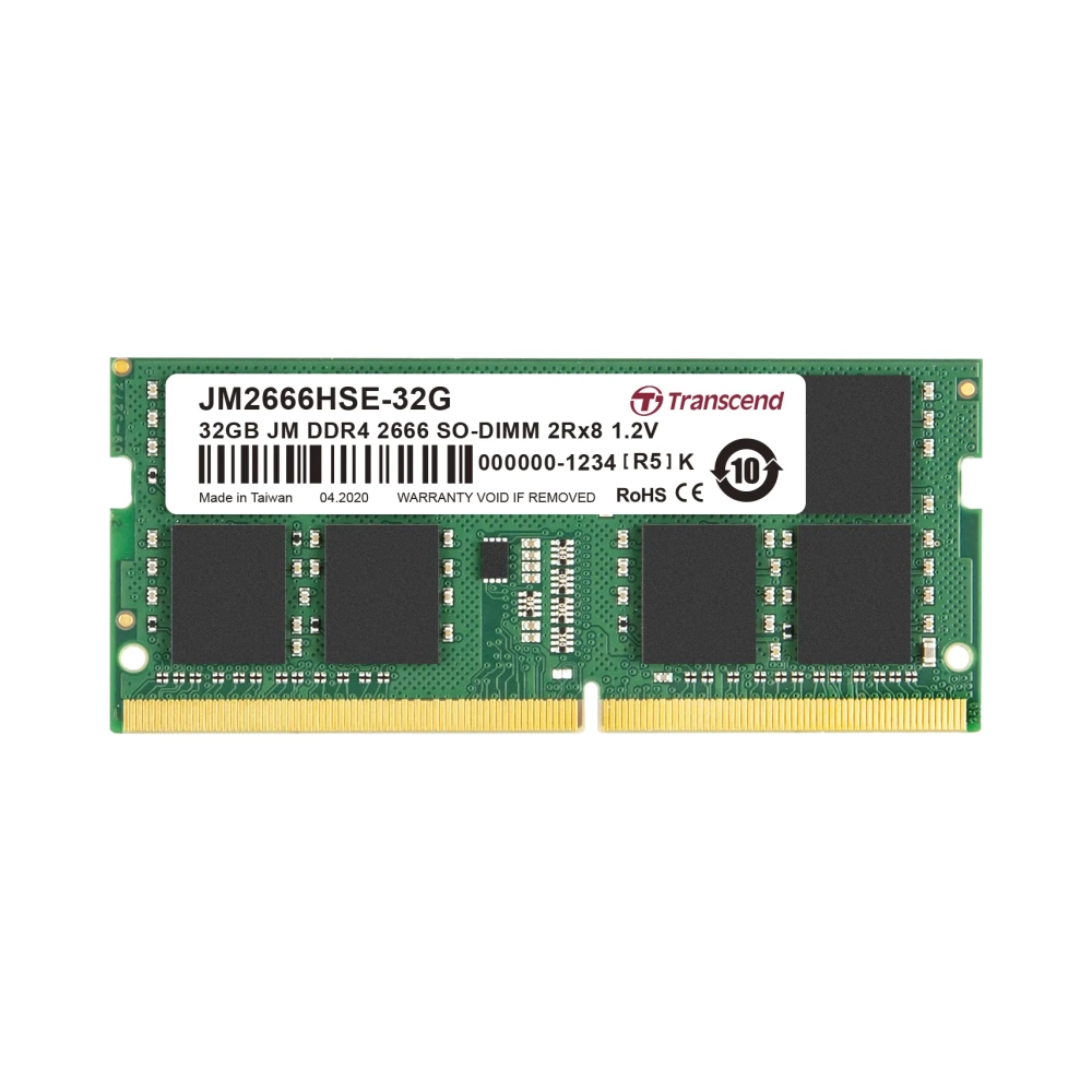 transcend jetram ddr4 2666 so dimm 32gb 32 gb 2 x 8 gb ddr4 2666 mhz 260 pin so dimm