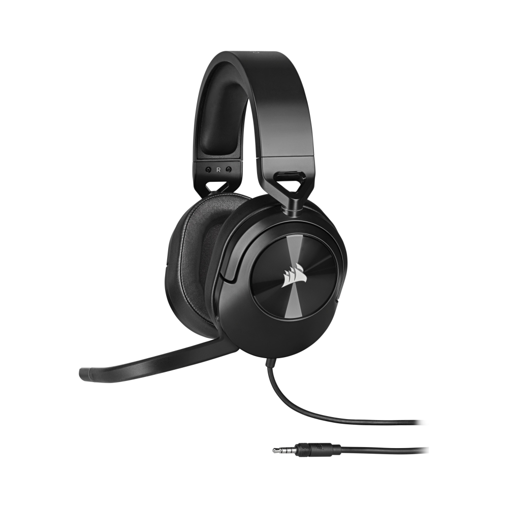 corsair gaming hs55 stere gaming headset 50mm audio drivers omnidirectional mic analog on ear