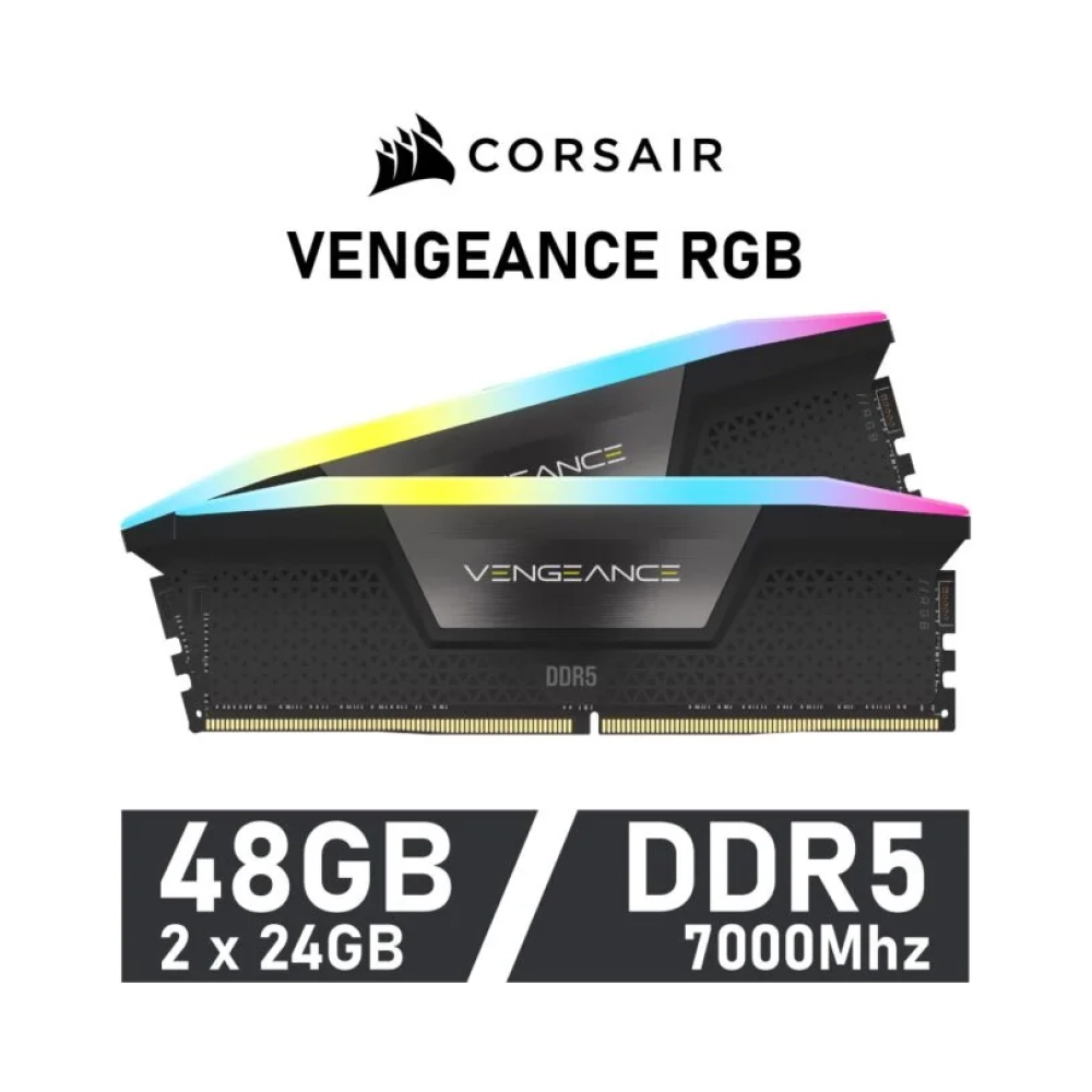 corsair vengeance174 rgb 48gb ddr5 dram 7000mhz c40 memory kit 40 52 52 114 14v black