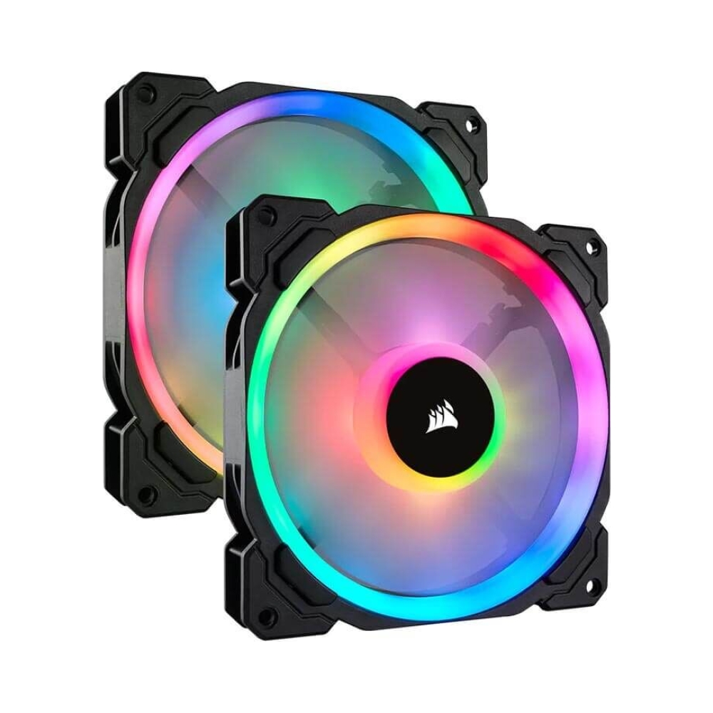 corsair ll140 dual light loop 140mm fan rgb led 140mm x 25mm 1300 rpm twin pack with lighting