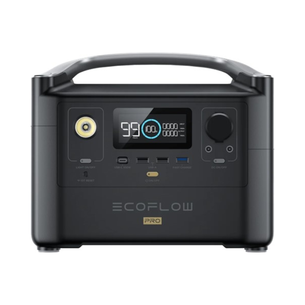 ecoflow river pro portable power station 720wh battery 600w output 200w solar sa 3 pin power